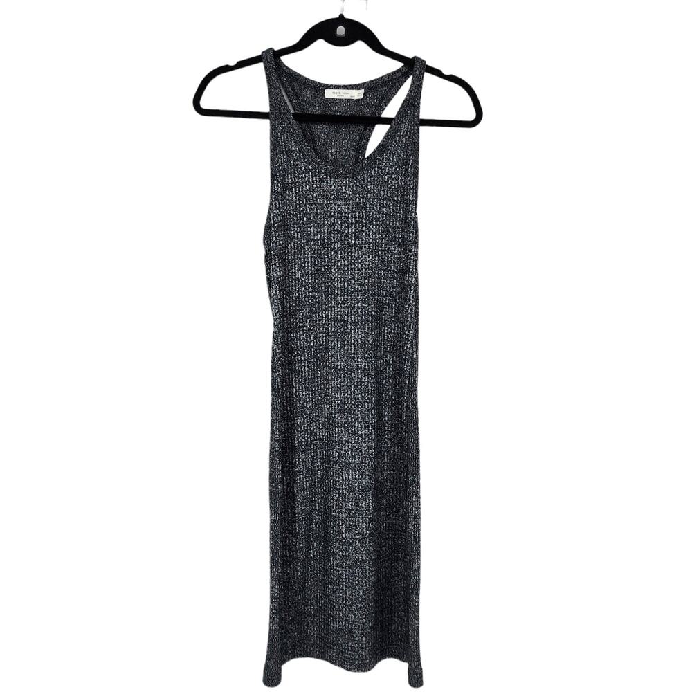 Rag & Bone Women's Black Heathered Ribbed Sleeveless Racerback Dress Size XS